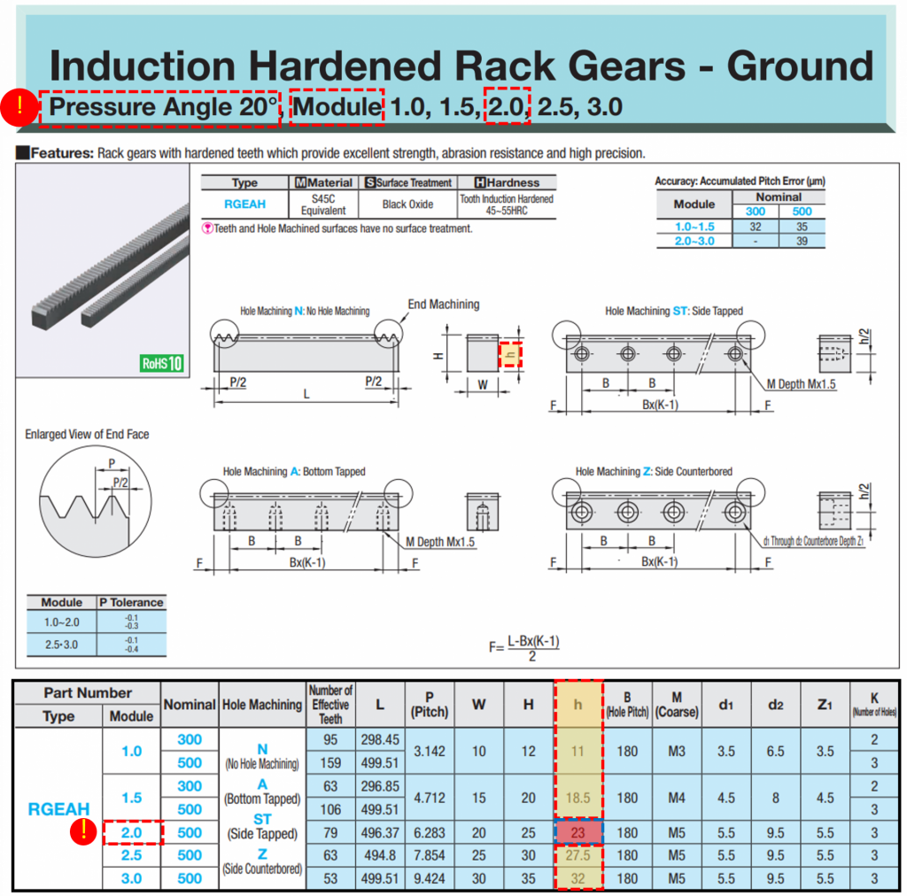 Pitch-diameter-rack-gear